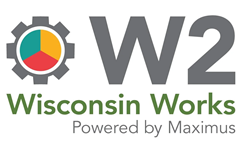 Wisconsin Works (W2) power by Maximus logo